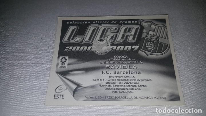 Cromos de f&uacute;tbol: EDICIONES ESTE 2006 2007 COLOCA SAVIOLA DEL BARCELONA - Foto 2