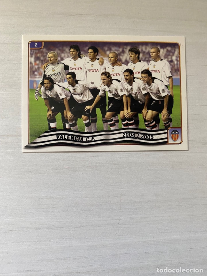 Cromos de Futebol: 2 PLANTILLA VALENCIA CF VERSION HIMNO CASTELLANO MUNDICROMO 2004 2005 alineacion 04 05