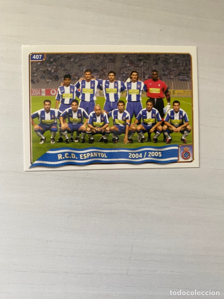 Cromos de f&uacute;tbol: 407 alineacion ESPANYOL ESPA&Ntilde;OL HIMNO CATALAN ESCUDO CORREGIDO CORRECTO MUNDICROMO 2004 2005 04 05