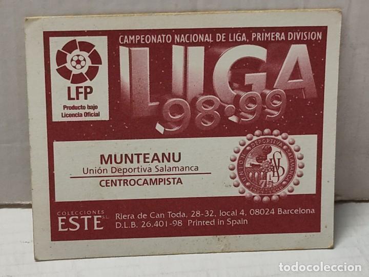 Cromos de f&uacute;tbol: Cromo Liga 98/99 Este - MUNTEANU - no pegado - Foto 2