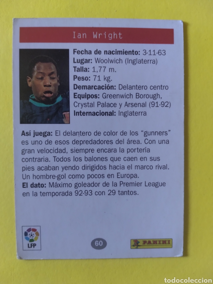 Cromos de f&uacute;tbol: Wright Estrellas Europeas de 1996 Panini - Foto 3