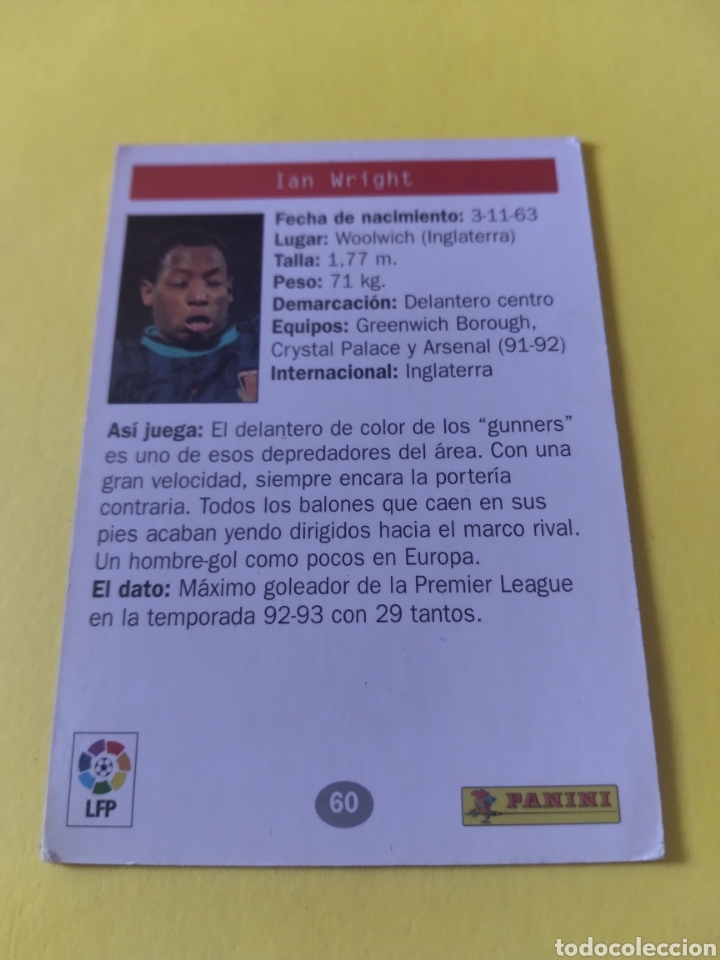 Cromos de f&uacute;tbol: Wright Estrellas Europeas de 1996 Panini - Foto 4