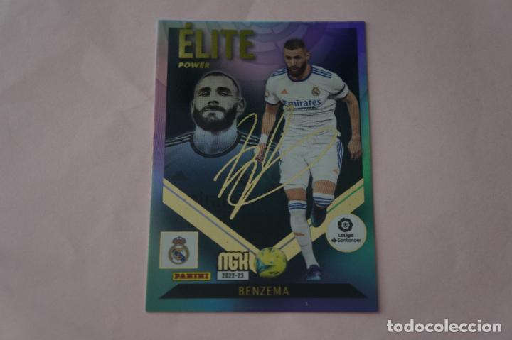 Cromos de Futebol: TRADING CARD DE F&Uacute;TBOL BENZEMA DEL REAL MADRID C.F. N&ordm; P1 LIGA MEGACRACKS 2022-2023/22-23