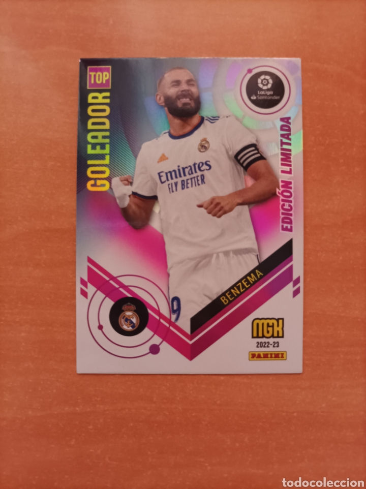 Cromos de F&uacute;tbol: Benzema Real Madrid Goleador Top Edici&oacute;n Limitada Megacracks 2022/23 22-23 Panini