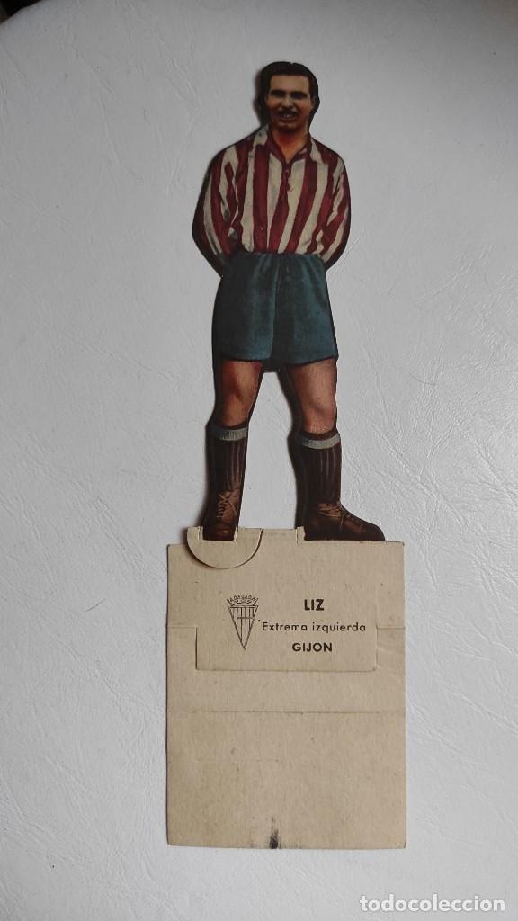 Fu&szlig;ball-Sticker: Cromo f&uacute;tbol troquelado Liz Gij&oacute;n a&ntilde;os cuarenta 14 cm sin publicidad