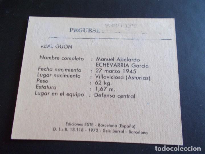 Cromos de f&uacute;tbol: ESTE 72-73 ECHEVARRIA SPORTING RECUPERADO - Foto 2