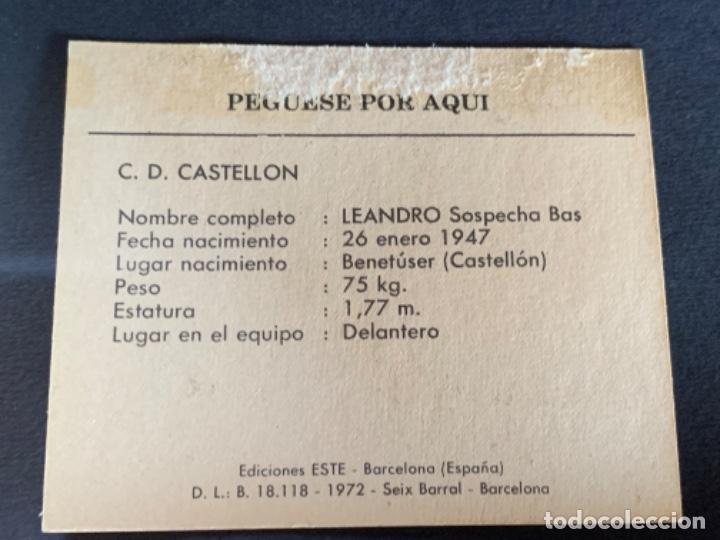 Cromos de f&uacute;tbol: CROMO CASTELL&Oacute;N 72-73 ESTE LEANDRO - Foto 2