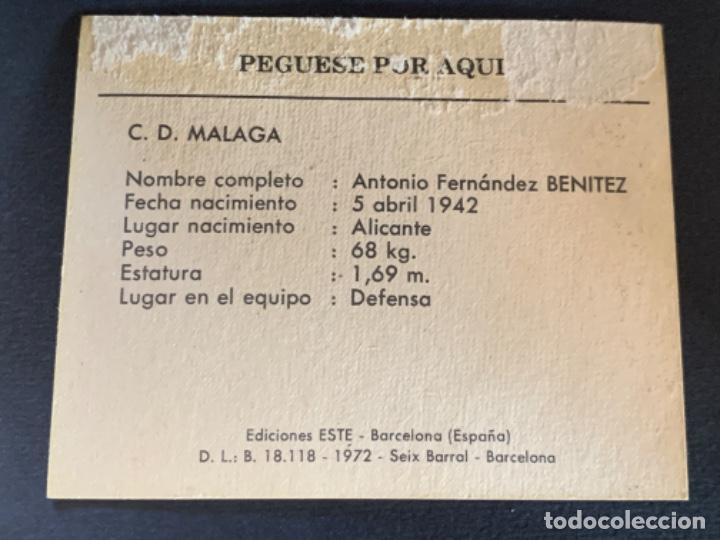 Cromos de f&uacute;tbol: CROMO MALAGA 72-73 ESTE BENITEZ - Foto 2