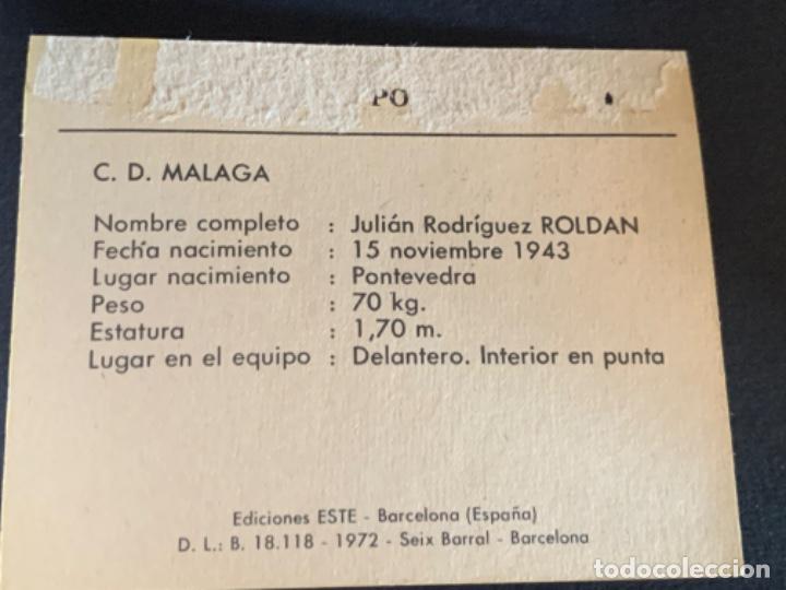 Cromos de f&uacute;tbol: CROMO MALAGA 72-73 ESTE ROLDAN - Foto 2