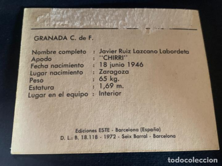 Cromos de f&uacute;tbol: CROMO GRANADA 72-73 ESTE CHIRRI - Foto 2