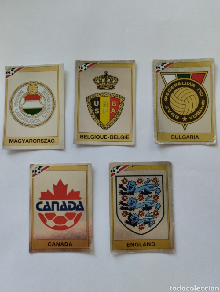 Figurine di Calcio: LOTE 5 CROMOS ESCUDOS MUNDIAL MEXICO 86 MEJICO 86 PANINI 1996