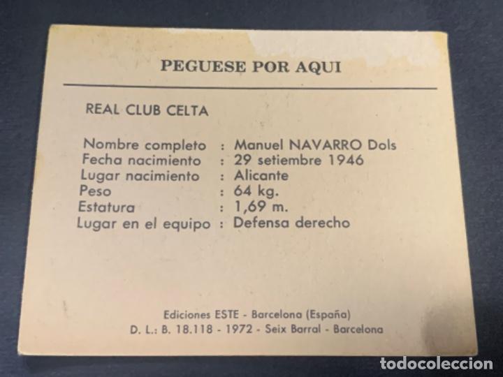 Cromos de f&uacute;tbol: CROMO CELTA 72-73 ESTE NAVARRO - Foto 2