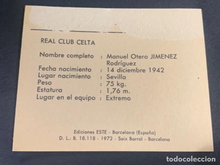 Cromos de f&uacute;tbol: CROMO CELTA 72-73 ESTE JIM&Eacute;NEZ - Foto 2