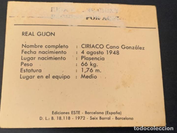 Cromos de f&uacute;tbol: CROMO SPORTING 72-73 ESTE CIRIACO - Foto 2