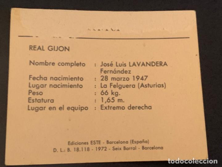Cromos de f&uacute;tbol: CROMO SPORTING 72-73 ESTE LAVANDERA - Foto 2