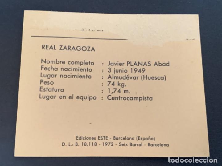 Cromos de f&uacute;tbol: CROMO ZARAGOZA 72-73 ESTE PLANAS - Foto 2