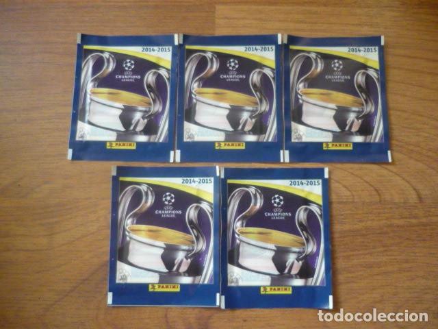 Fu&szlig;ball-Sticker: LOTE 5 SOBRES UEFA CHAMPIONS LEAGUE PANINI 2014 2015 SIN ABRIR - CROMOS STICKERS FUTBOL 14 15