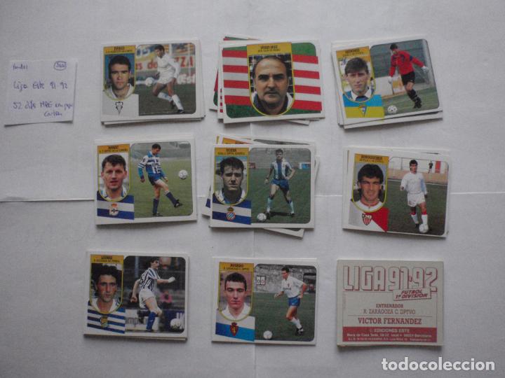 Football Stickers: Lote 52 CROMOS DE FUTBOL DIFERENTES LIGA 1991 1992 EDICIONES ESTE. NUNCA PEGADOS