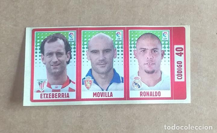 Football Stickers: CROMO CHICLE ETXEBERR&Iacute;A-MOVILLA-RONALDO C&Oacute;DIGO 40 LIGA DE ESTRELLAS 2005-2006 DE PANINI. Nuevo.