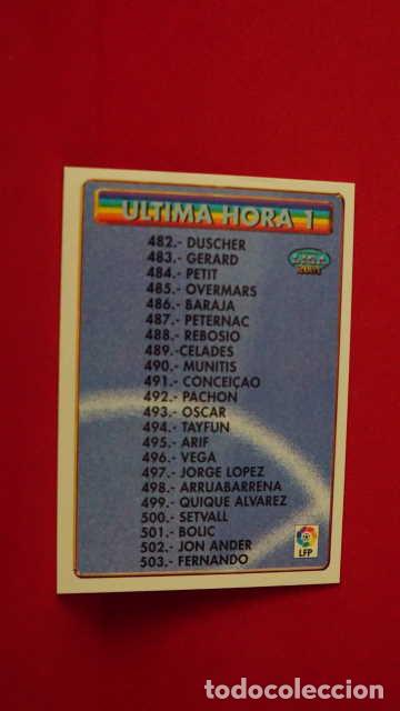 Cromos de Futebol: ULTIMA HORA I, MUNDICROMO, LIGA 2000/2001, MUNDI CROMO 00/01, NUMERO 481.