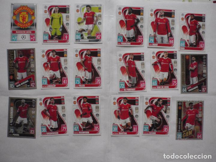 Cromos de f&uacute;tbol: LOTE 18 cromos SET COMPLETO MANCHESTER UNITED. CHAMPIONS LEAGUE 2021 2022 CARDS TOPPS MATCH ATTAX