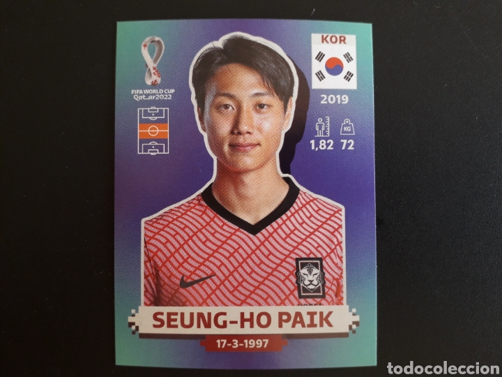 Fu&szlig;ball-Sticker: SEUNG HO PAIK COREA N&deg; 14 COPA MUNDIAL DE F&Uacute;TBOL QATAR 2022 22 PANINI SIN PEGAR PEDIDO M&Iacute;NIMO 3&euro;.