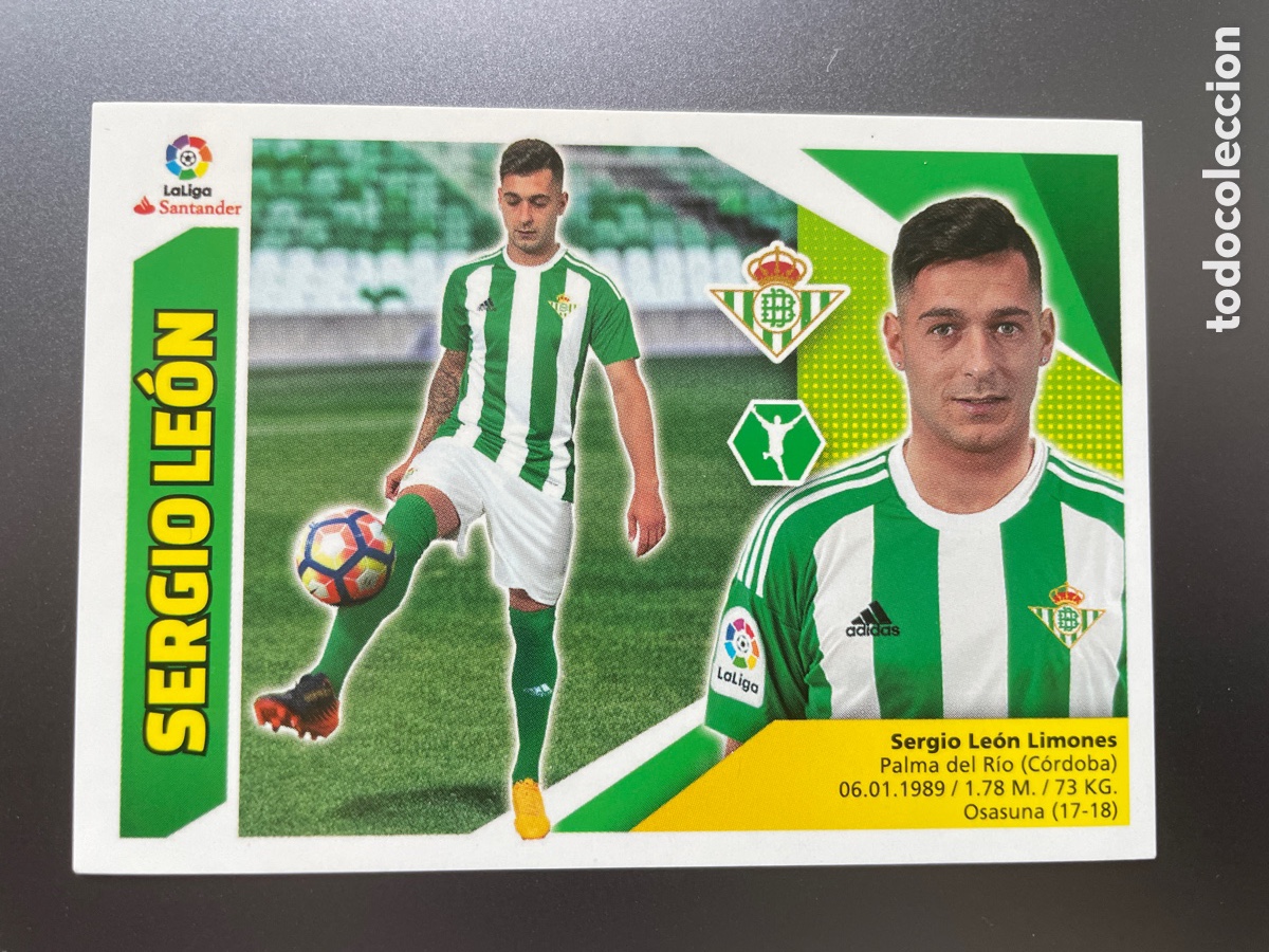 Cromos de f&uacute;tbol: Sergio Leon 16 Liga Este 2017-18 2017 2018 - Foto 1