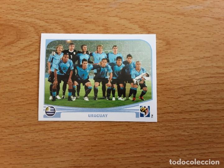 Figurine di Calcio: CROMO FUTBOL MUNDIAL 2010 PANINI 68.ALINEACION-URUGUAY-NUNCA PEGADO