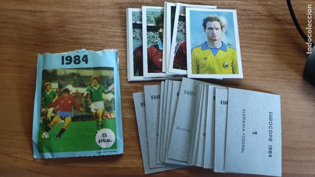 Cromos de f&uacute;tbol: Lote 27 cromos Eurocopa 1984 Fans + sobre