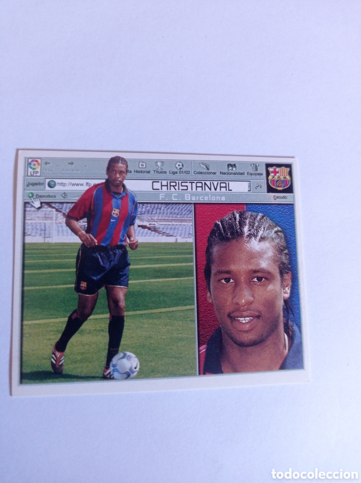 Cromos de F&uacute;tbol: CHRISTANVALBARCELONA LIGA ESTE 2001/02 01 02 NUEVO SIN PEGAR