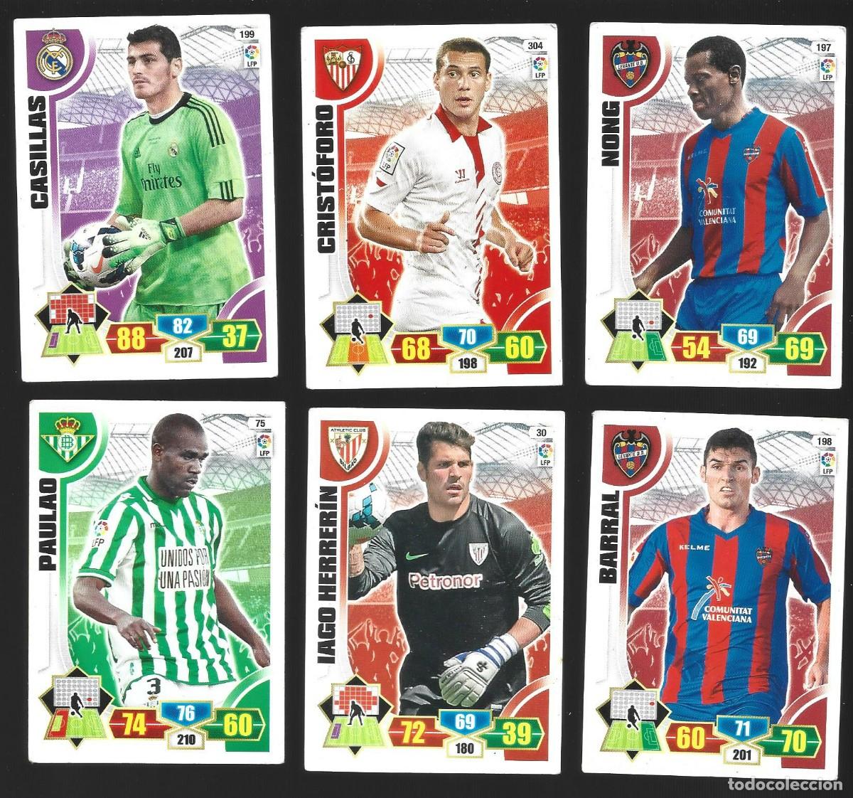 Football Stickers: 1 lote de 6 cromos adrenalyn liga 2013-2014