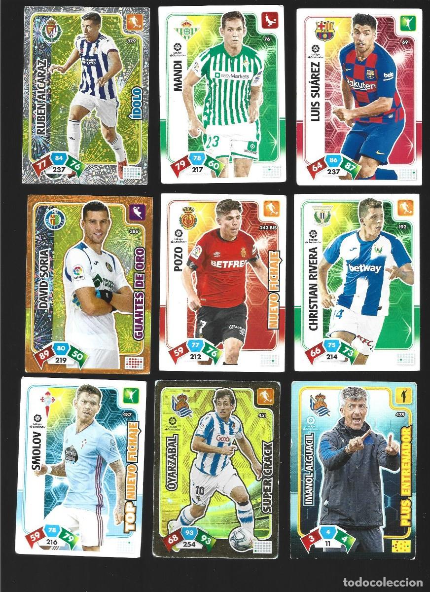 Cromos de F&uacute;tbol: 1 lote de 9 cromos adrenalyn liga 2019-2020