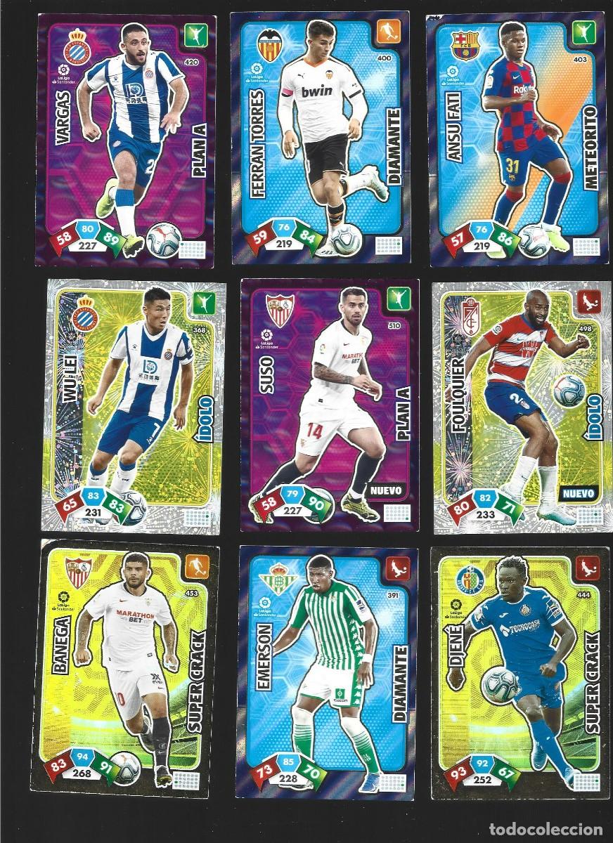 Cromos de F&uacute;tbol: 1 lote de 9 cromos adrenalyn liga 2019-2020
