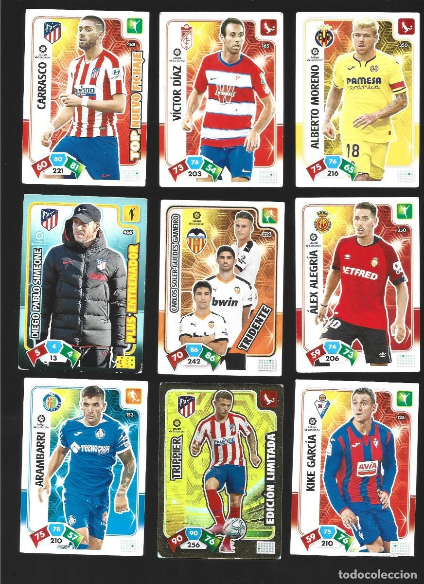 Cromos de F&uacute;tbol: 1 lote de 9 cromos adrenalyn liga 2019-2020