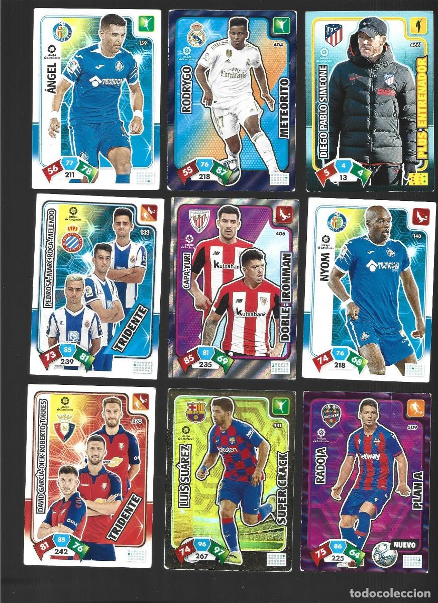 Cromos de F&uacute;tbol: 1 lote de 9 cromos adrenalyn liga 2019-2020