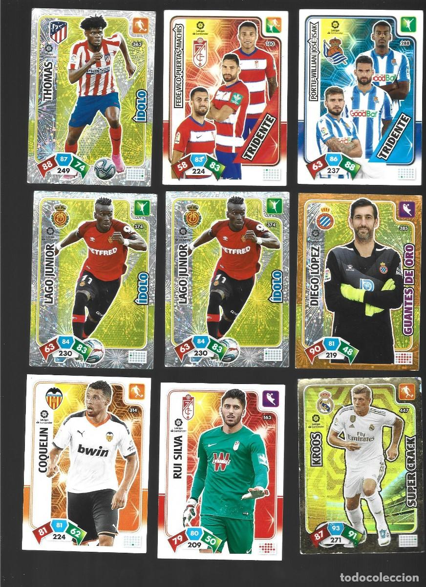 Cromos de F&uacute;tbol: 1 lote de 9 cromos adrenalyn liga 2019-2020