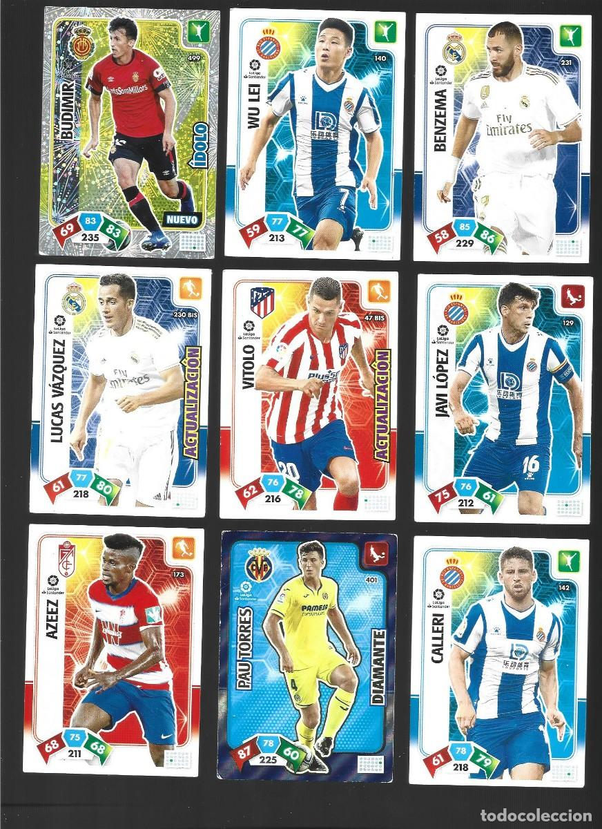 Cromos de F&uacute;tbol: 1 lote de 9 cromos adrenalyn liga 2019-2020