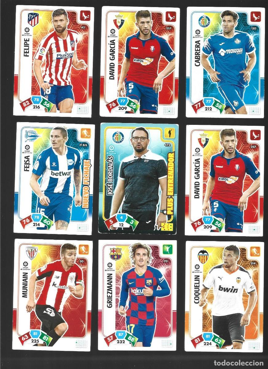 Cromos de F&uacute;tbol: 1 lote de 9 cromos adrenalyn liga 2019-2020