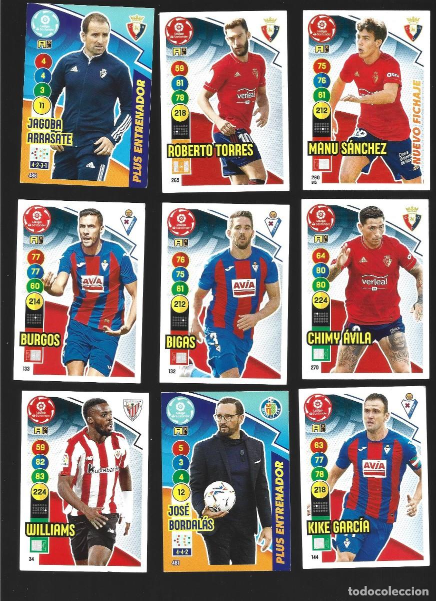 Cromos de F&uacute;tbol: 1 lote de 9 cromos adrenalyn liga 2020-2021