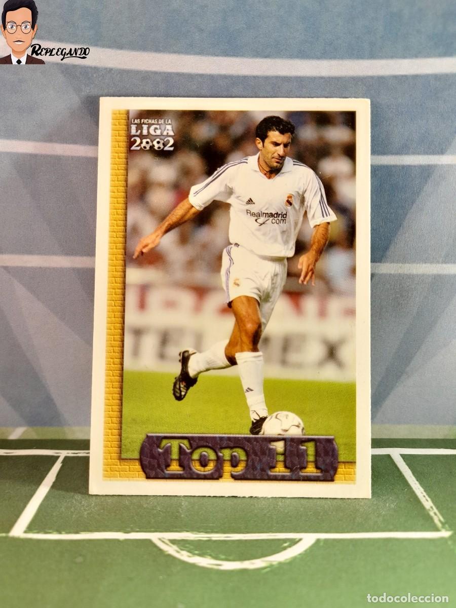 FIGO Nº 588 (REAL MADRID) TOP 11 / CROMO FÚTBOL MUNDICROMO 2001 2002 01 02  LFP FICHA CARD TARJETA