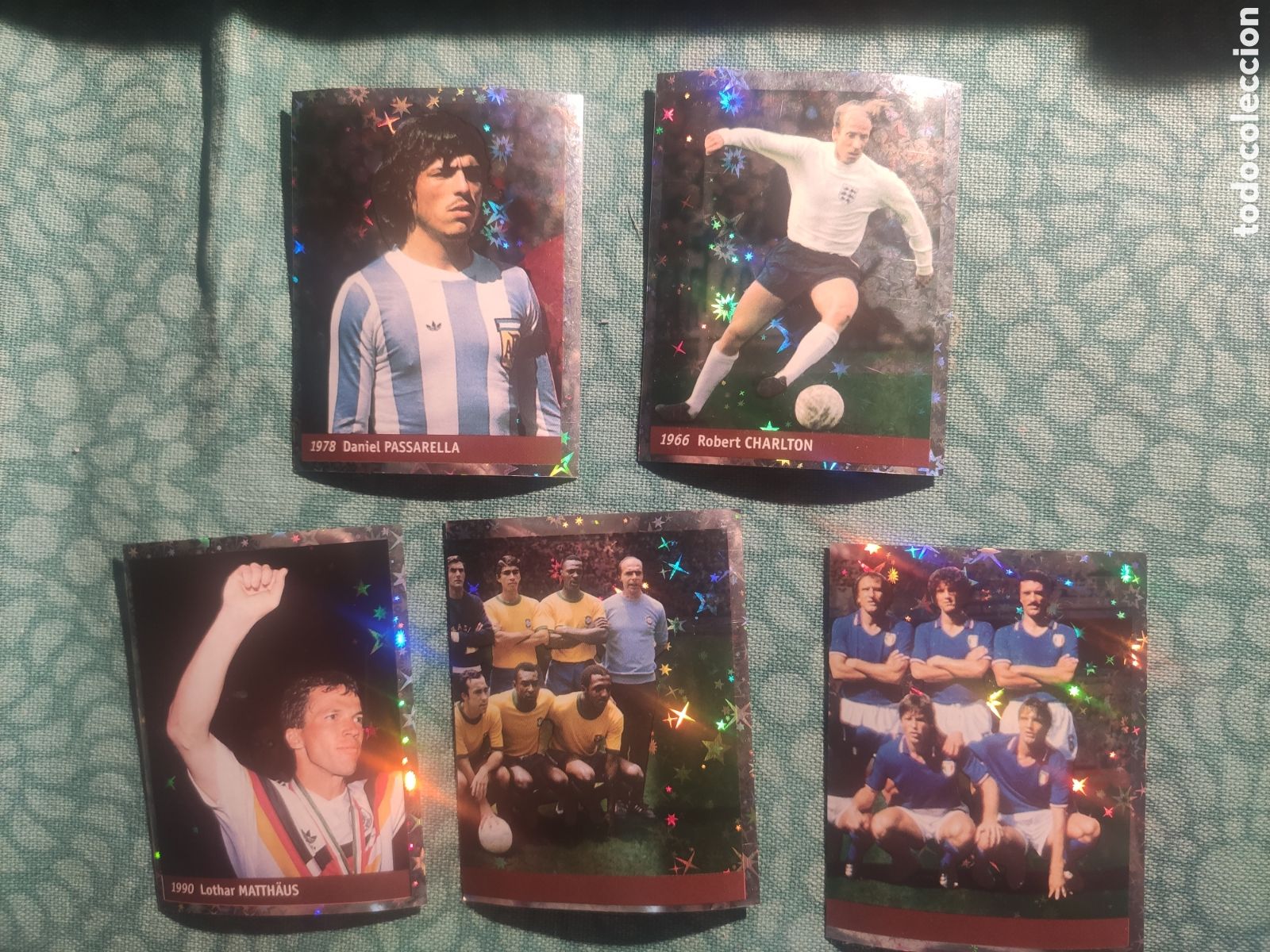 Fu&szlig;ball-Sticker: LOTE 5 CROMOS BRILLANTES MUNDIAL 98 FRANCE DS NUNCA PEGADOS