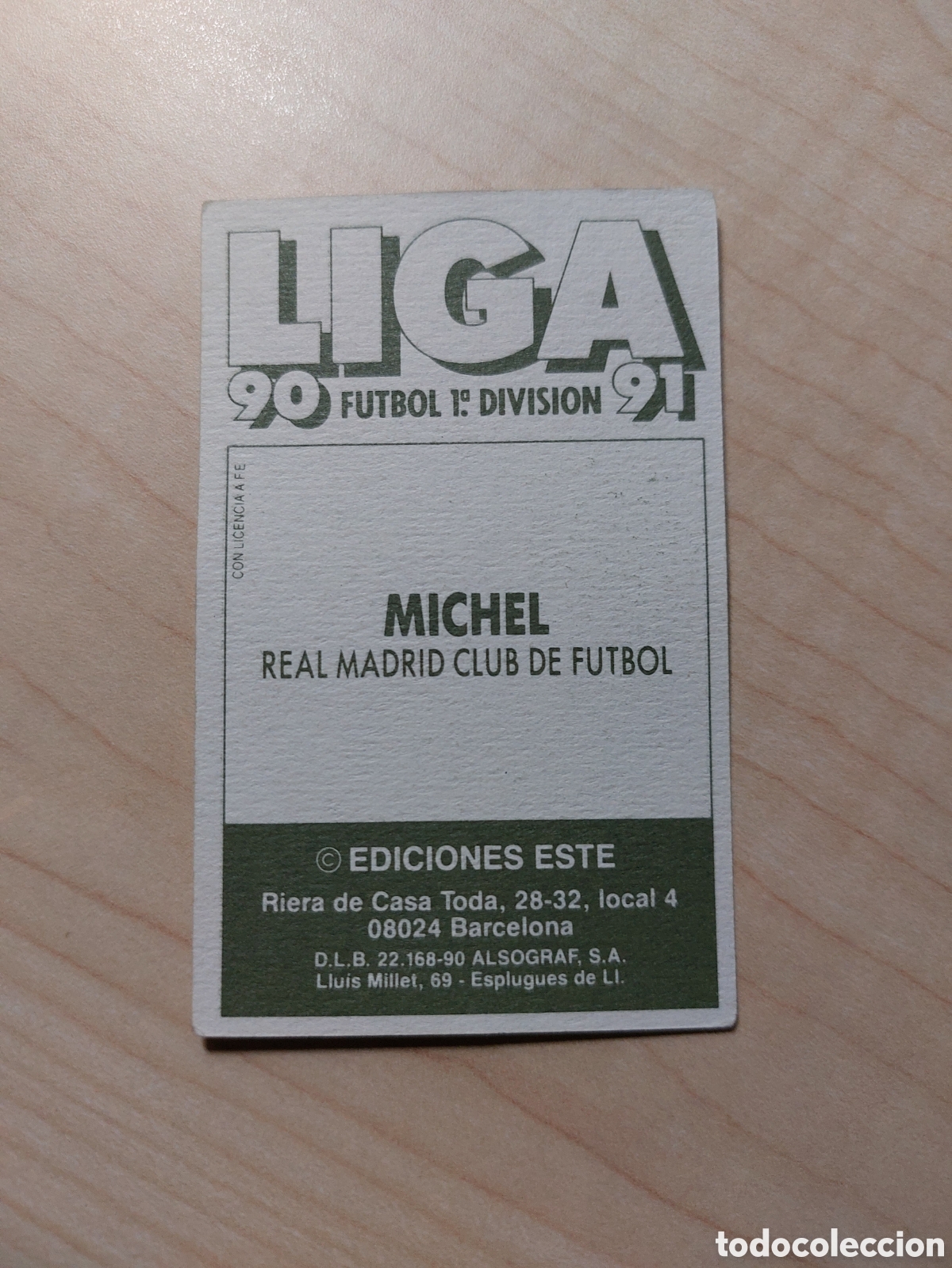Cromos de f&uacute;tbol: CROMO MICHEL R.MADRID - Foto 2