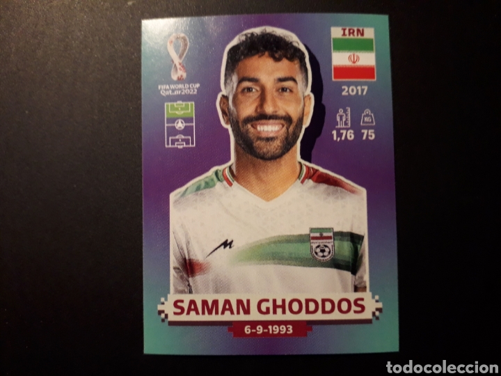 Fu&szlig;ball-Sticker: SAMAN GHODDOS IR&Aacute;N N&deg; 19 COPA MUNDIAL DE F&Uacute;TBOL QATAR 2022 22 PANINI SIN PEGAR PEDIDO M&Iacute;NIMO 3&euro;.