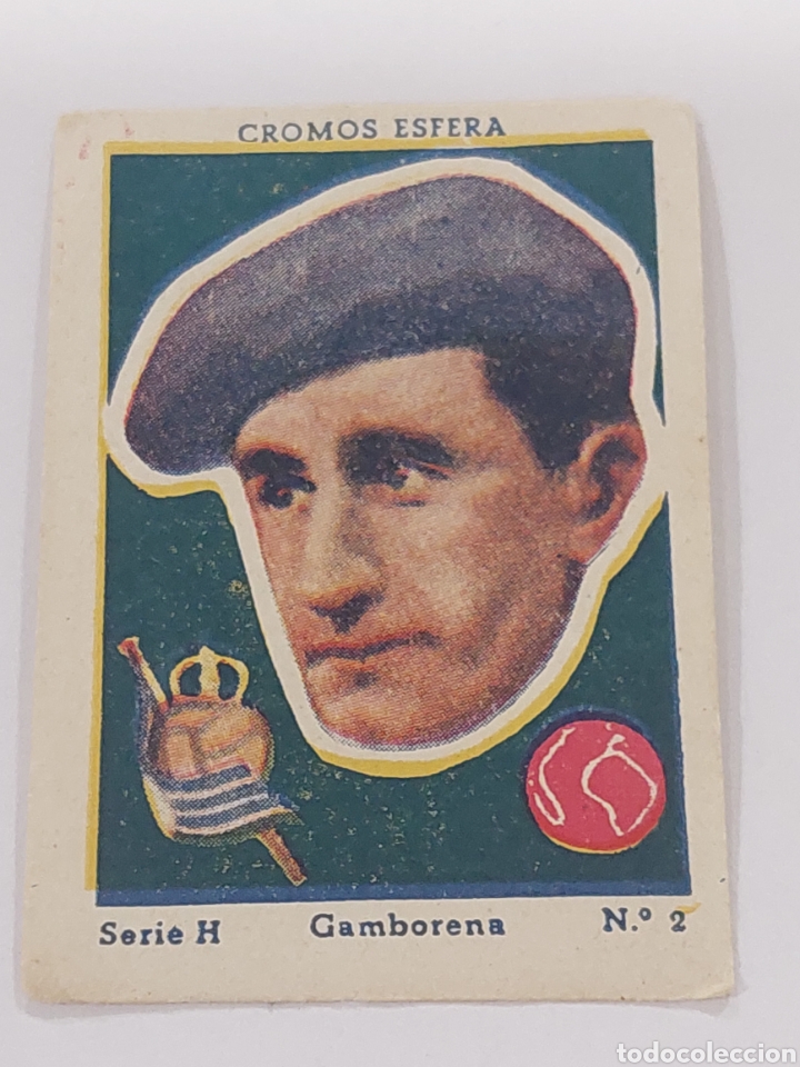 Cromos de f&uacute;tbol: Cromos esfera f&uacute;tbol. Gamborena . Serie H . N&uacute;mero 2
