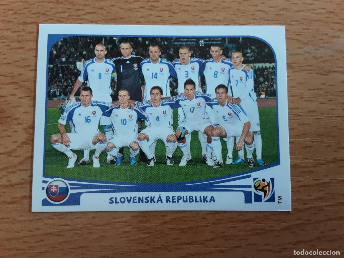 Fu&szlig;ball-Sticker: CROMO FUTBOL MUNDIAL 2010 PANINI 467.ALINEACION-ESLOVAQUIA-NUNCA PEGADO