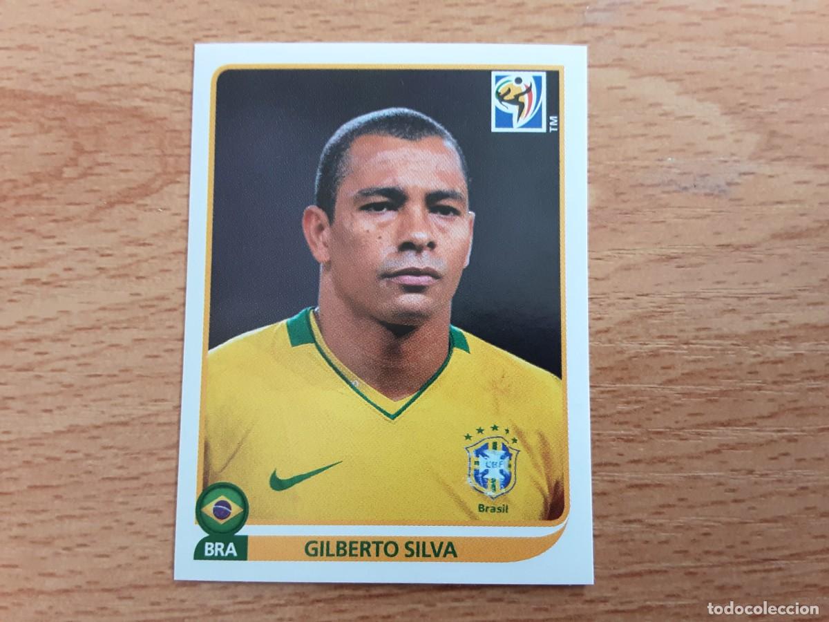 Football Stickers: CROMO FUTBOL MUNDIAL 2010 PANINI 496.GILBERTO SILVA-BRASIL-NUNCA PEGADO