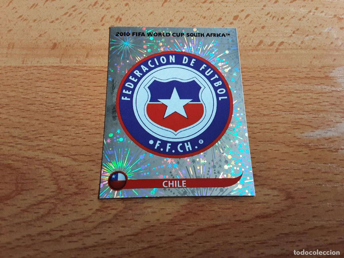 Cromos de f&uacute;tbol: CROMO FUTBOL MUNDIAL 2010 PANINI 620.ESCUDO-CHILE-NUNCA PEGADO