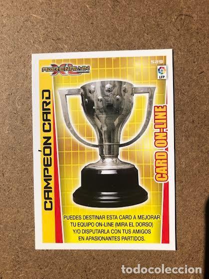 Cromos de f&uacute;tbol: CAMPEON CARD ADRENALYN XL 12 13 PANINI 2012 2013 529 CARD ONLINE Campe&oacute;n card 529