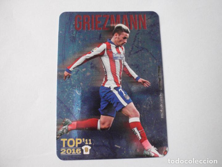 Figurine di Calcio: Cromo GRIEZMANN TOP'11 9 BRILLO AZUL LIMITED EDITION. FICHAS QUIZ DE LA LIGA 2015 2016 MUNDICROMO