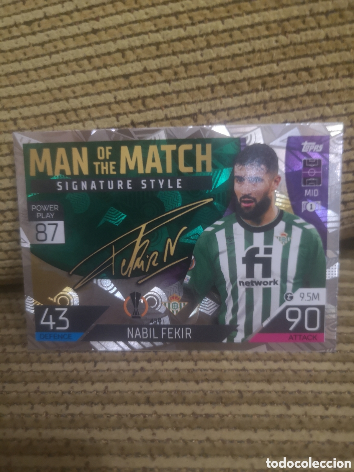 Cromos de f&uacute;tbol: FEKIR - MAN OF THE MATCH SIGNATURE STYLE - TOPP MATCH ATTAX - 2022 - 23 BETIS